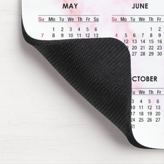 2023 Kalender in Rosa und Weißmarmor Mousepad (Ecke)