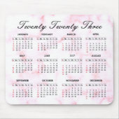 2023 Kalender in Rosa und Weißmarmor Mousepad (Vorne)