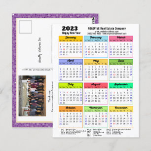 2023 Kalender Lila Modernes Foto Postkarte