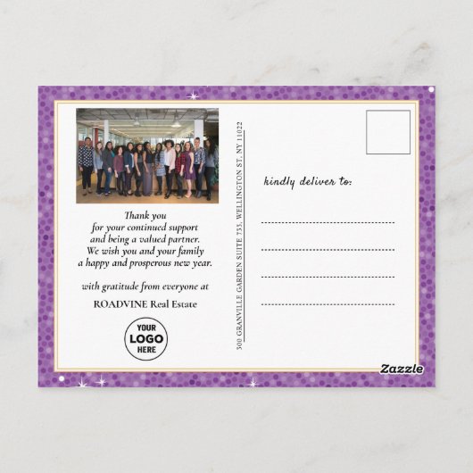 2023 Kalender Lila Modernes Foto Postkarte (Rückseite)