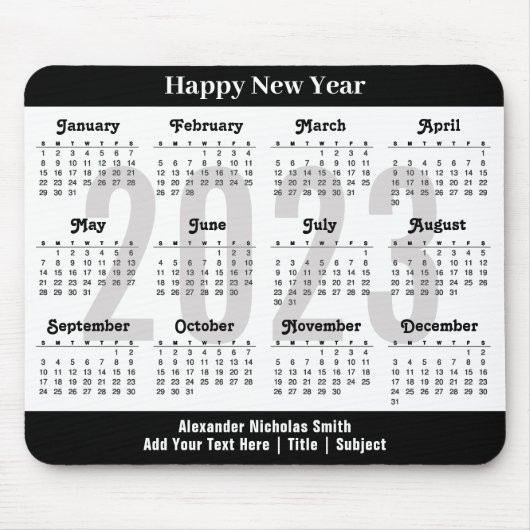 2023 Kalender Minimalistisch  Mousepad (Vorne)