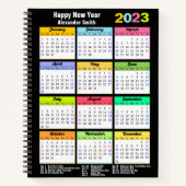 2023 Kalender mit Feiertagen Jährlich Moderne Cust Notizblock (Vorderseite)