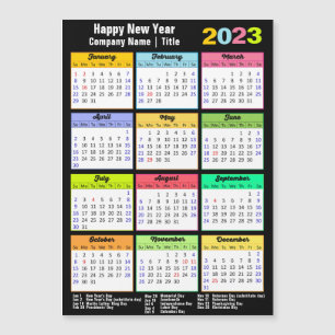 2023 Kalender mit Holidays Yearly Modern Magnet