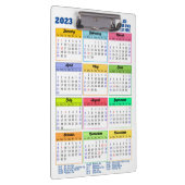 2023 Kalender mit Public Holidays Modern Blue Klemmbrett (Rechts)