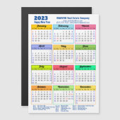 2023 Kalender Moderne Blue Business Magnetkarte (Vorne/Hinten)