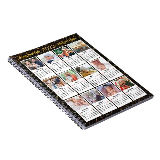 2023 Kalender Moderne Familie 12 Foto Collage DIY Notizblock (Rechte Seite)