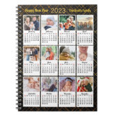 2023 Kalender Moderne Familie 12 Foto Collage DIY Notizblock (Vorderseite)