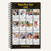 2023 Kalender Moderne Familie 12 Foto Collage DIY Notizblock (Vorderseite)
