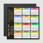 2023 Kalender Modernes Gold Script Business Magnet (Vorne/Hinten)