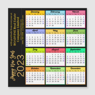 2023 Kalender Modernes Gold Script Business Magnet