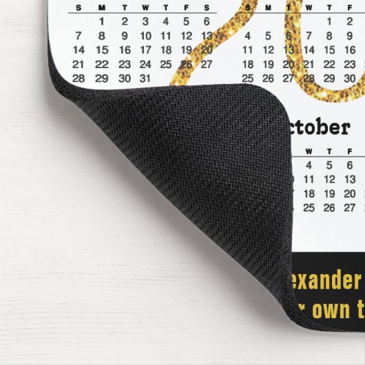 2023 Kalender Modernes Schwarzes Script Minimalist Mousepad (Ecke)