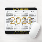 2023 Kalender Modernes Schwarzes Script Minimalist Mousepad (Mit Mouse)
