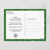 2023 Kalender Schwarz-Script-Grün-Glitzer Corporat Postkarte (Rückseite)