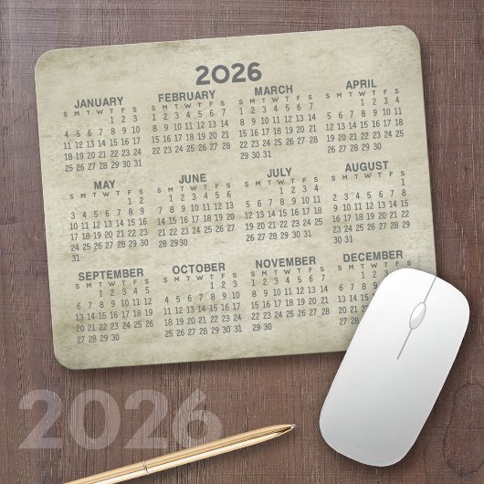 2023 Kalender - traditionelles Pergament Gold grau Mousepad