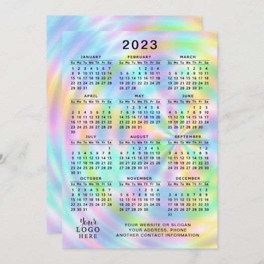 2023 Kalender Volljährig farbenfrohe Imitate Holog Programm (Vorne/Hinten)