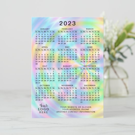 2023 Kalender Volljährig farbenfrohe Imitate Holog Programm (Stehend Vorderseite)