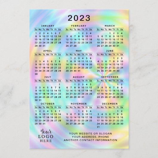 2023 Kalender Volljährig farbenfrohe Imitate Holog Programm (Vorderseite)