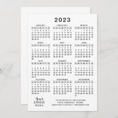 2023 Kalender Volljähriger weißer Schwarzer Minima Programm (Vorne/Hinten)