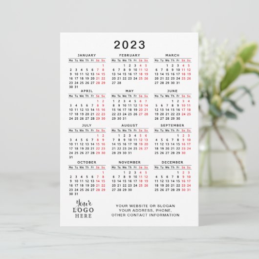 2023 Kalender Volljähriger Weißer Schwarzer Roter  Programm (Stehend Vorderseite)