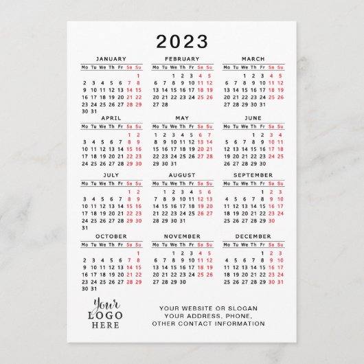 2023 Kalender Volljähriger Weißer Schwarzer Roter  Programm (Vorderseite)