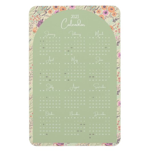 2023 Kalender Wasserfarben Natur Magnet (Vertikal)