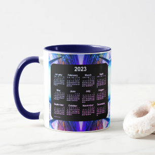 2023 Künstlerischer Miami Blue Neon Calendar von J Tasse