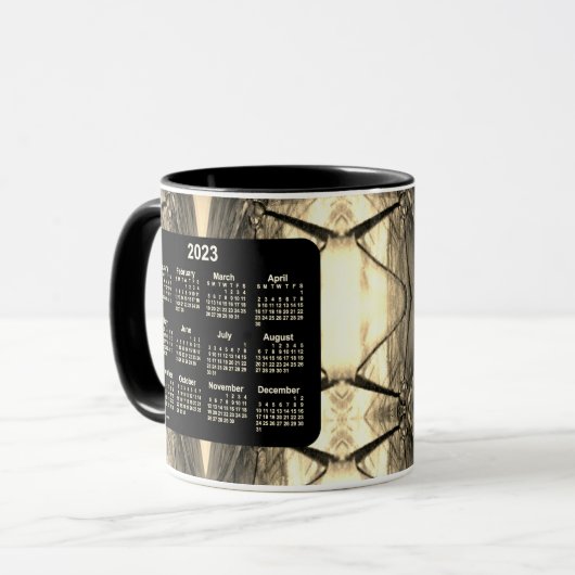 2023 Künstlerischer Sepia Neon Calendar von Janz T Tasse (Vorderseite Links)