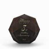 2023 Leather Wedding Happy 3. Jubiläum Fotoblock (Vorderseite)
