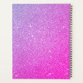 2023 Lila-Rosa-Glitzer-Sparkle-Monogramm Planer (Rückseite)