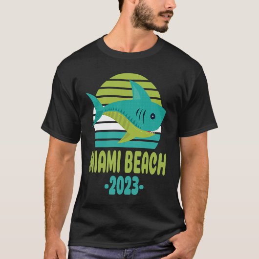 2023 Miami Beach Florida Shark T-Shirt (Vorderseite)