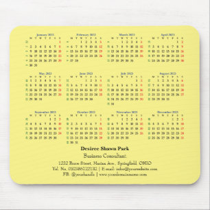 2023 Mini-Kalender Montag ISO Week Maus Pad Mousepad