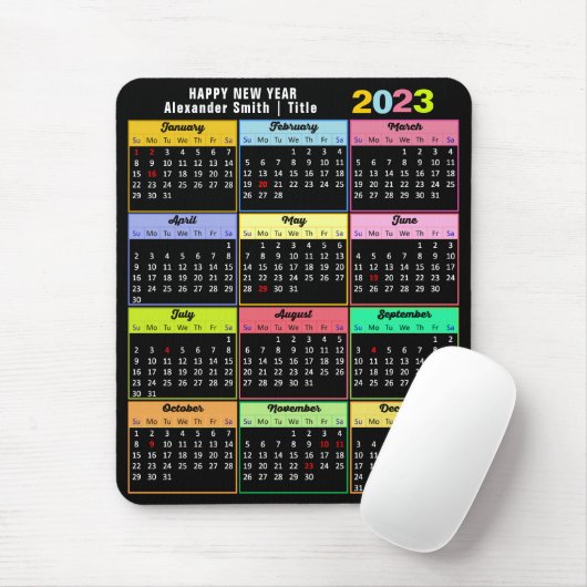 2023 Minimalistischer Kalender Mousepad (Mit Mouse)