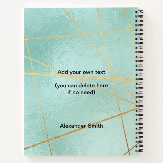 2023 Mint Gold Moderne Familie 12 Foto Kalender Notizblock (Rückseite)