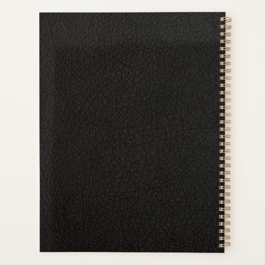 2023 Mit Monogramm, elegantes Goldschwarz, modern Planer (Rückseite)