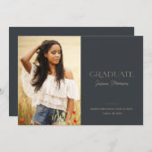 2023 Moderne Classic One Foto Graduation Party Einladung (Vorne/Hinten)