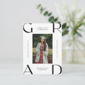 2023 Moderne Uni Student Abschluss Ankündigungspostkarte (Stehend Vorderseite)