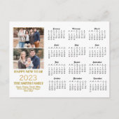2023 Moderner Gold Glitzer Script 2 Foto Kalender Postkarte (Vorderseite)
