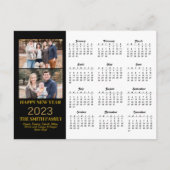 2023 Moderner Gold Glitzer Script 2 Foto Kalender Postkarte (Vorderseite)