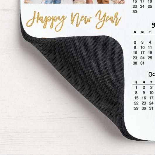 2023 Moderner Gold Glitzer Script Foto Calendar Mousepad (Ecke)