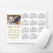 2023 Moderner Gold Glitzer Script Foto Calendar Mousepad (Mit Mouse)