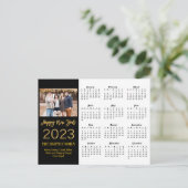 2023 Moderner Gold Glitzer Script Foto Calendar Postkarte (Stehend Vorderseite)
