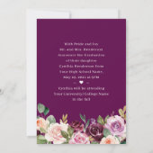 2023 Moderner Graduate Lila Floral Girl Abschluss Ankündigung (Rückseite)