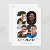 2023 Moderner Trendy 4 Foto Collage Abschluss Ankündigungspostkarte (Vorne/Hinten)