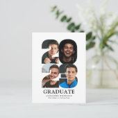 2023 Moderner Trendy 4 Foto Collage Abschluss Einladungspostkarte (Stehend Vorderseite)