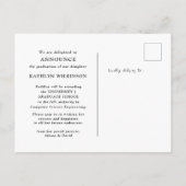 2023 Modernes, feines Script Trendy 5 Foto Abschlu Ankündigungspostkarte (Rückseite)