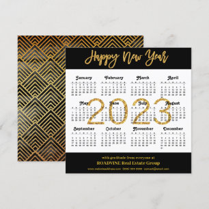 2023 Modernes Goldenes Drehbuch zum Black Business Feiertagskarte