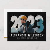 2023 Modernes, kühnes Script Einfaches Foto Abschl Ankündigungspostkarte (Vorne/Hinten)