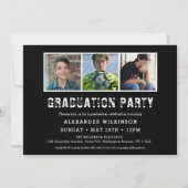 2023 Modernes, kühnes Script Trendy 4 Foto Abschlu Einladung (Rückseite)