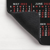 2023 Monatlicher Kalender Custom Black Red White Mousepad (Ecke)