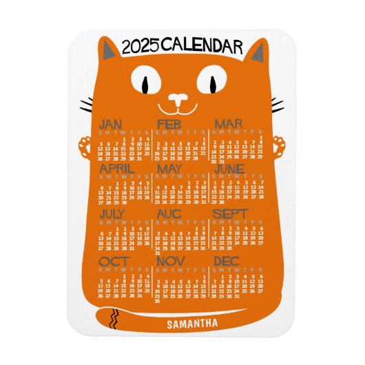 2023 Monatlicher Kalender Mittelalterliche Orangen Magnet (Vertikal)